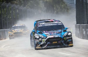 Ken Block races during finals at Red Bull Global Rallycross in Fort Lauderdale, Florida, USA on 31 May 2015. [Garth Milan/Red Bull Content Pool]