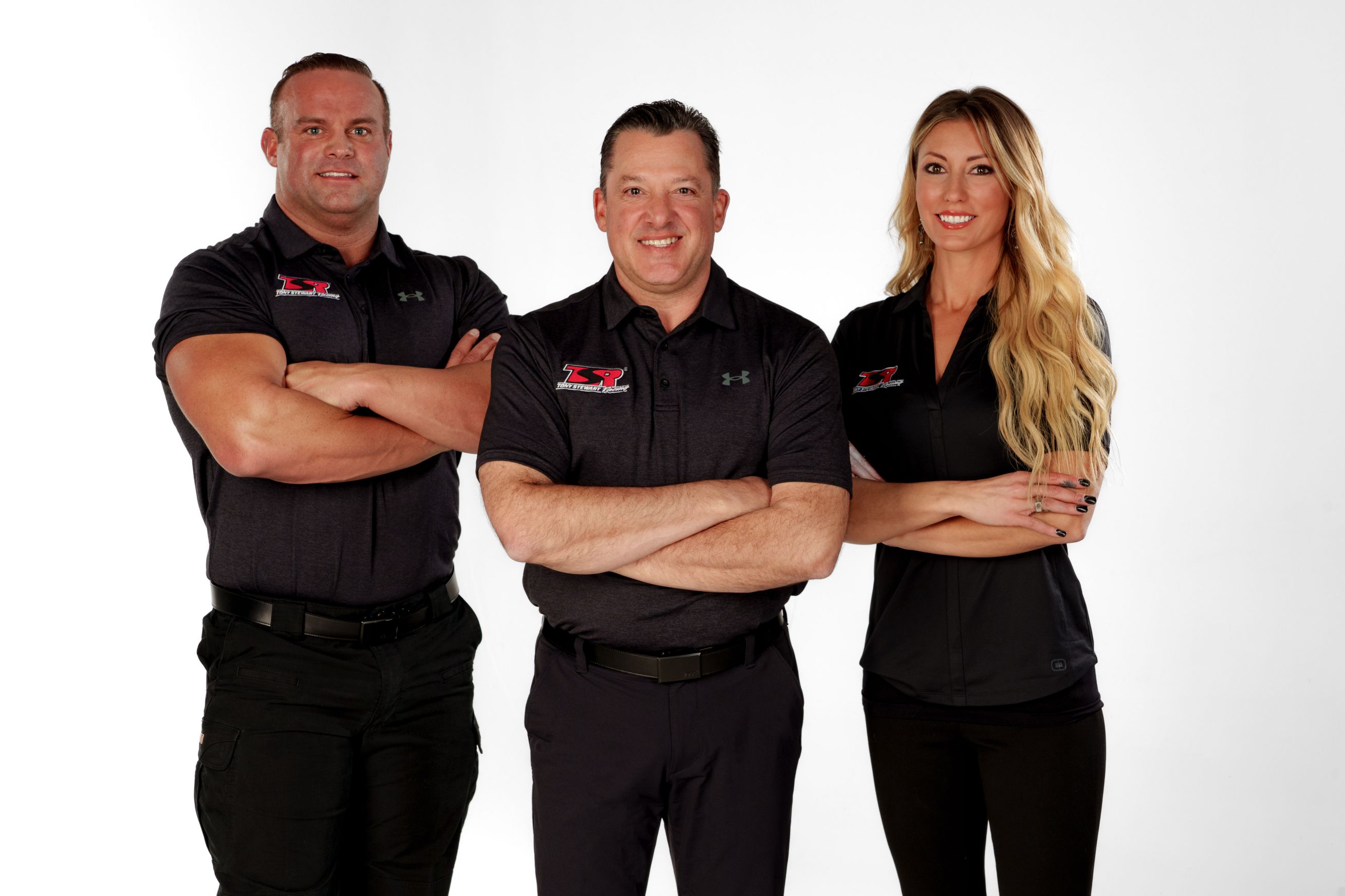 Dodge//SRT and Mopar Tony Stewart Racing nitro team racers: Matt Hagan, Tony Stewart and Leah Pruett.